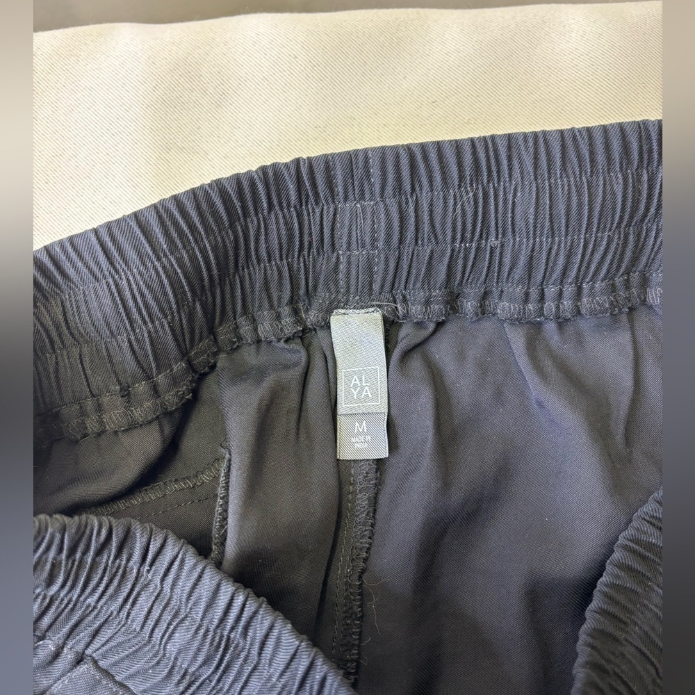 ALYA Black Drawstring Cargo Joggers Pants Size Medium - Picture 3 of 5